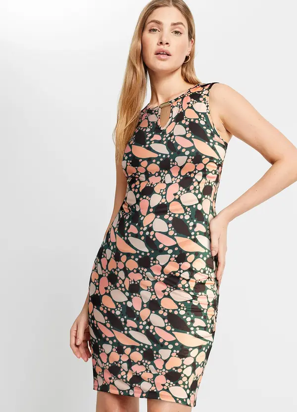 bonprix - Vestido Abstrato Colorido em Malha Fria