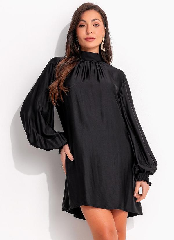 Colcci - Vestido Acetinado Preto