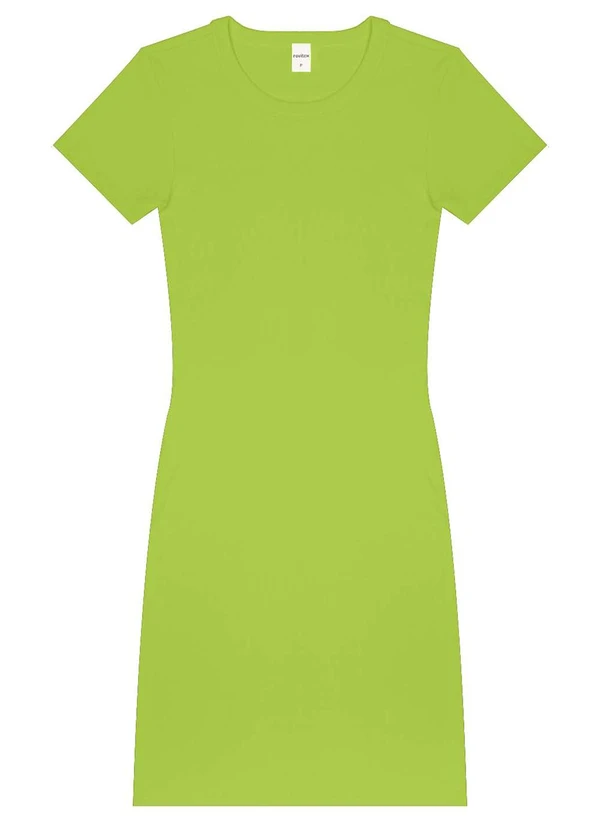 Rovitex - Vestido Acinturado em Ribana Canelada Verde