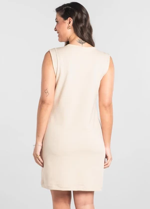 Just Basic - Vestido Adulto em Moletinho Flamê Bege - JUST BASIC