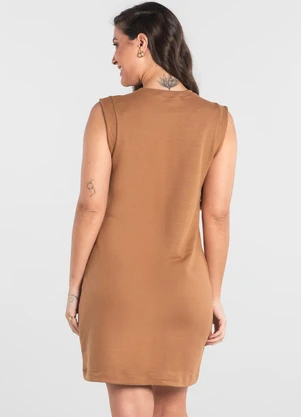 Just Basic - Vestido Adulto Moletinho Flamê Marrom - JUST BASIC
