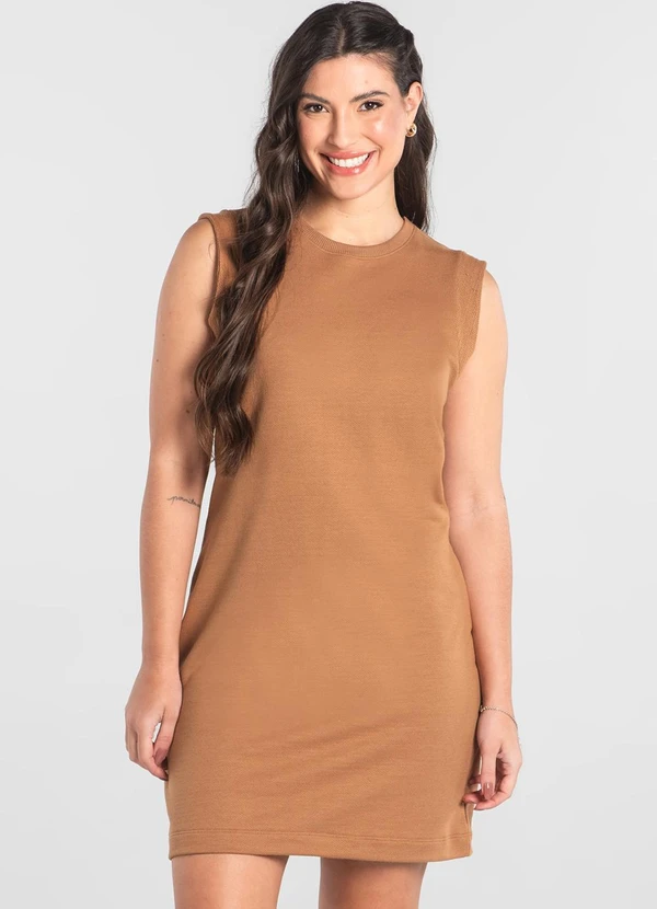 Just Basic - Vestido Adulto Moletinho Flamê Marrom