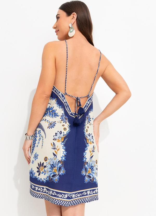 Farm - Vestido Alça Encanto Tropical Azul 2