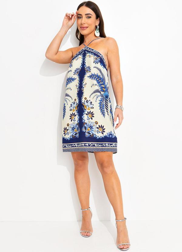 Farm - Vestido Alça Encanto Tropical Azul 6