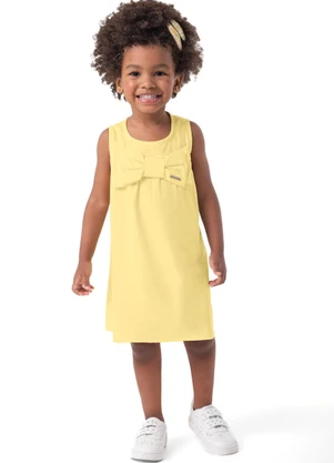 Carinhoso - Vestido Amarelo Curto Amplo Menina - CARINHOSO