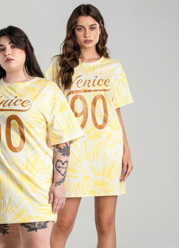 Enfim - Vestido Amarelo T-Shirt Venice Feminino