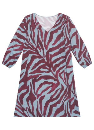 Enfim - Vestido Amplo Animal Print Azul - ENFIM