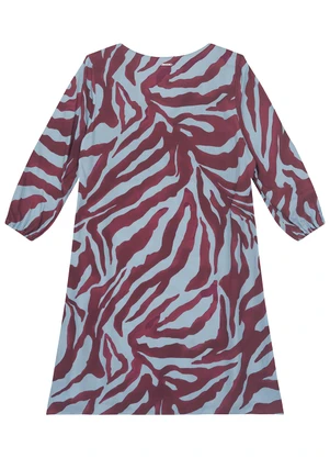 Enfim - Vestido Amplo Animal Print Azul - ENFIM