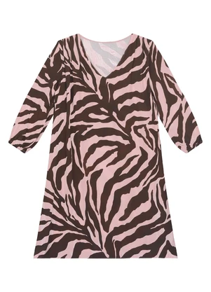 Enfim - Vestido Amplo Animal Print Rosa - ENFIM