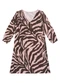 Enfim - Vestido Amplo Animal Print Azul - variação: Rosa