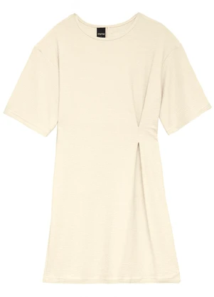 Enfim - Vestido Amplo com Prega Off White - ENFIM