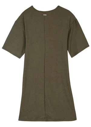 Enfim - Vestido Amplo com Prega Verde Militar - ENFIM