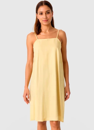 Malwee - Vestido Amplo Curto Amarelo Claro - MALWEE