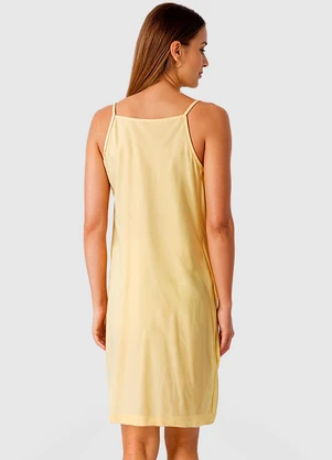 Malwee - Vestido Amplo Curto Amarelo Claro - MALWEE