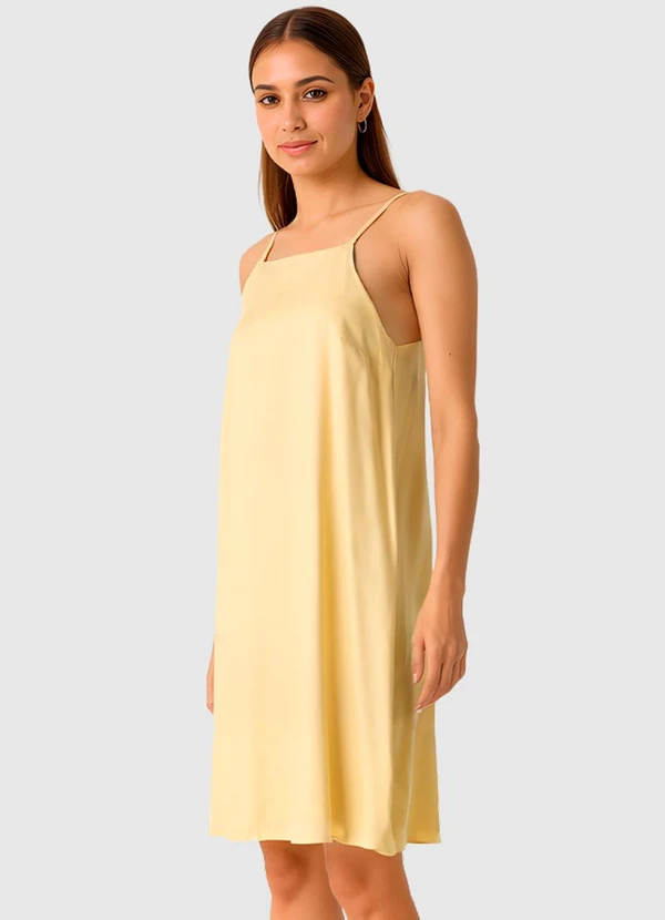 Malwee - Vestido Amplo Curto Amarelo Claro 3