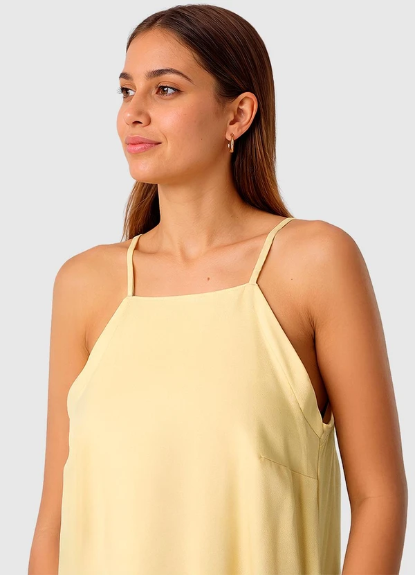 Malwee - Vestido Amplo Curto Amarelo Claro 4