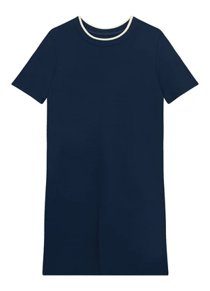 Malwee - Vestido Amplo Curto em Moletom Azul Marinho - MALWEE