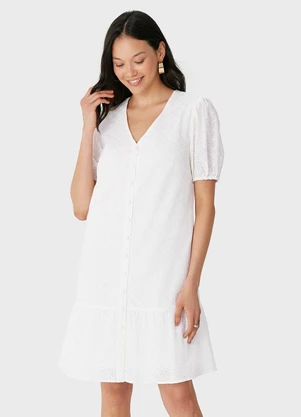 Malwee - Vestido Amplo em Laíse Branco - MALWEE