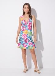 Vestido Animal Abstrato em Malha Fria