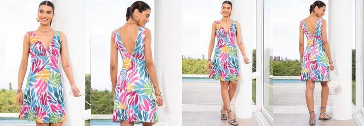 Vestido Animal Abstrato em Malha Fria