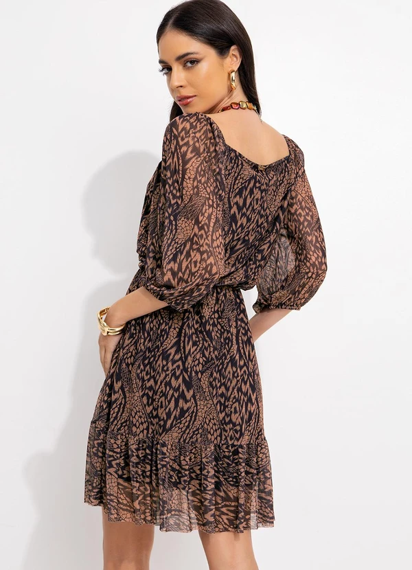 Quintess - Vestido Animal Print com Decote Profundo 2