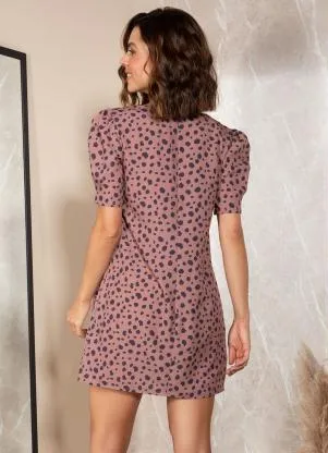 Quintess - Vestido Animal Print em Crepe Plano - QUINTESS