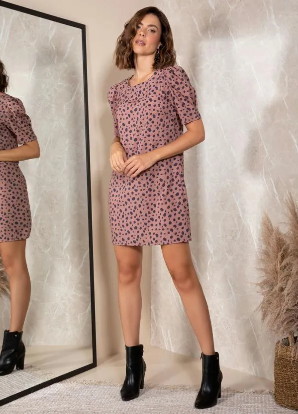 Quintess - Vestido Animal Print em Crepe Plano 3