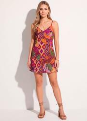 Vestido Animal Print em Tecido Plano de Poli�ste