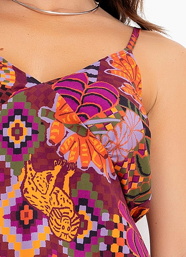 Quintess - Vestido Animal Print em Tecido Plano de Poliéste 6