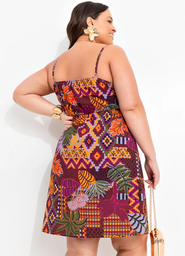 Quintess - Vestido Animal Print em Tecido Plano de Poliéste 8