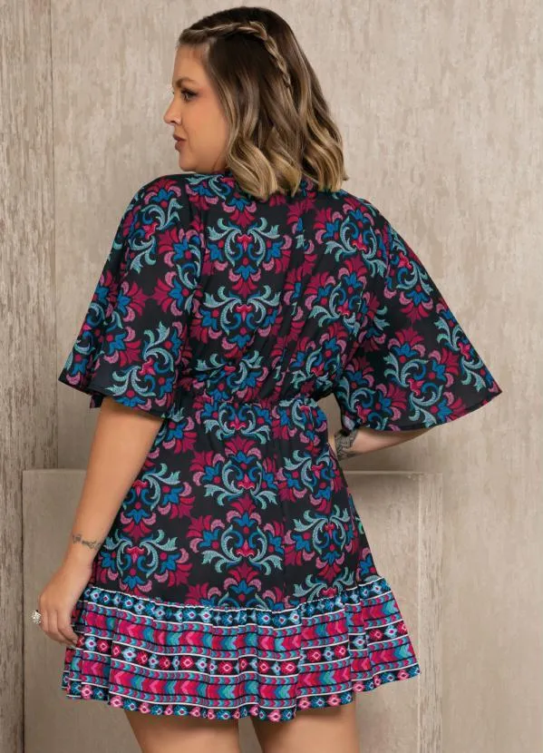 Quintess - Vestido Arabesco Folk com Babado e Franzido 4