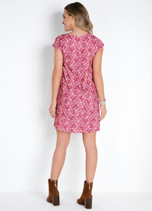 Quintess - Vestido Arabescos Azul com Decote Redondo 4