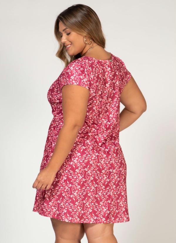 Quintess - Vestido Arabescos Azul com Decote Redondo 6