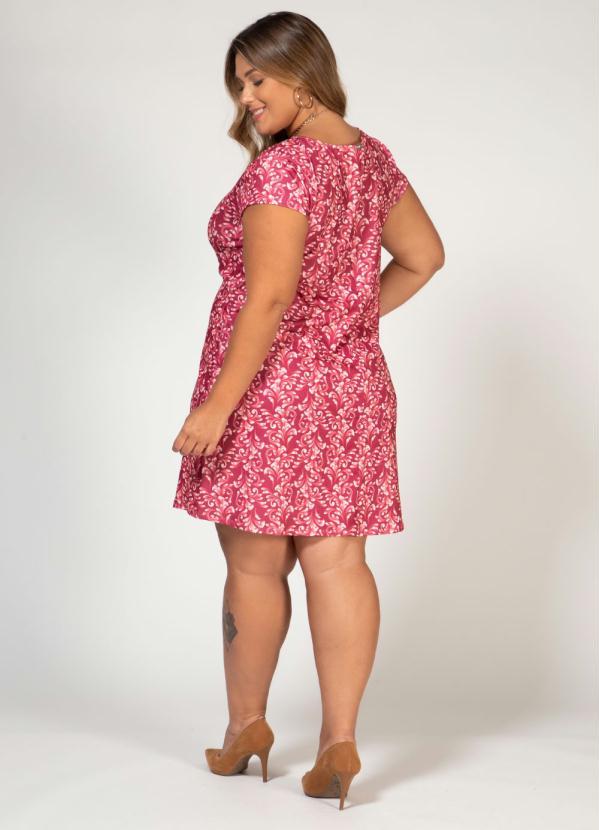 Quintess - Vestido Arabescos Azul com Decote Redondo 8