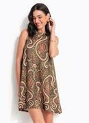 Vestido Arabescos Verde em Malha Fria