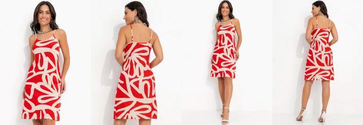 Vestido Artstico Vermelho