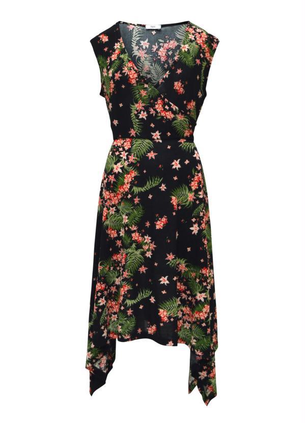 Queima Estoque - Vestido Assimétrico Estampado Preto 11