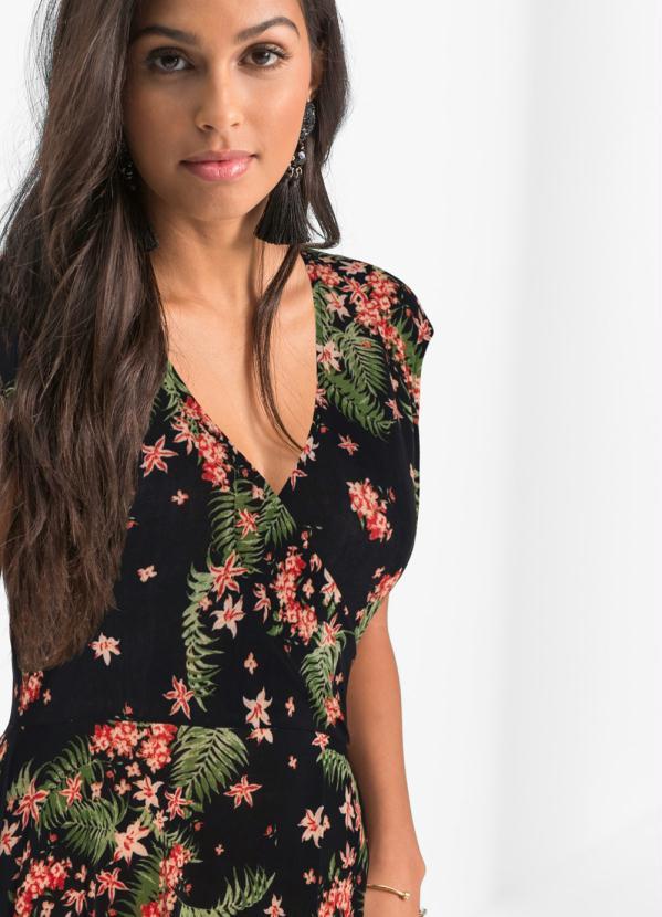 Queima Estoque - Vestido Assimétrico Estampado Preto 5