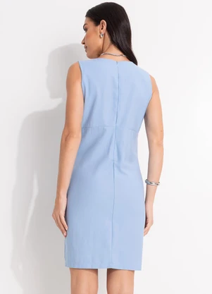 Quintess - Vestido Azul Claro em Viscose com Poliéster - QUINTESS