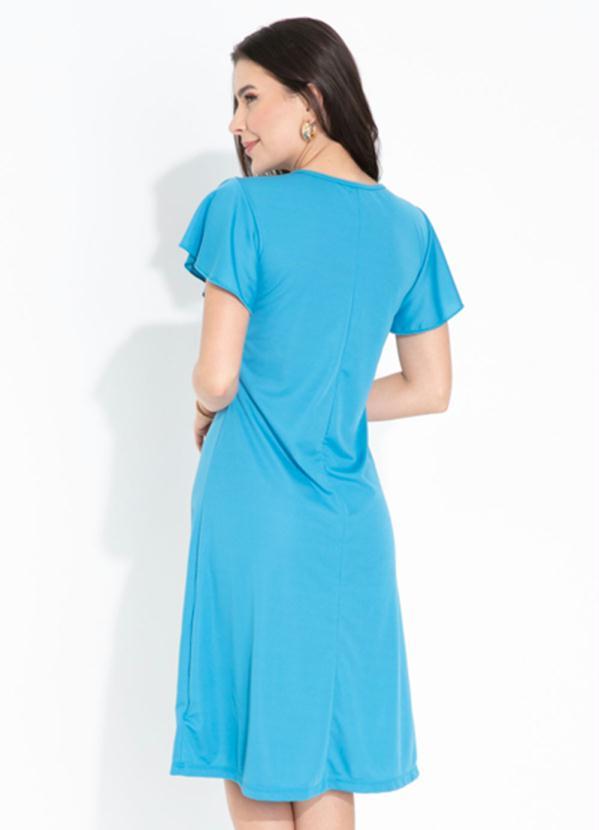 Queima Estoque - Vestido Azul com Babado Moda Evangélica 2