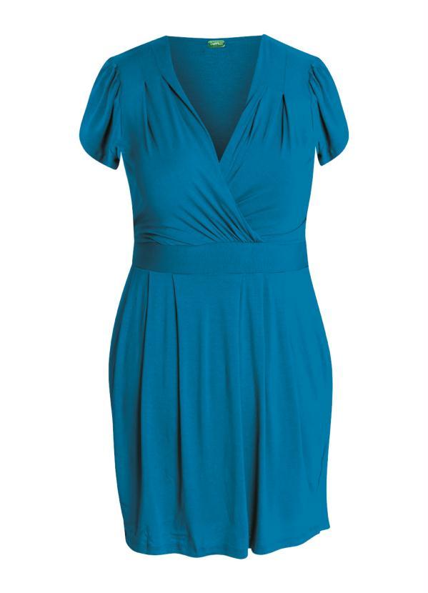 Quintess - Vestido Azul com Decote Transpassado 5