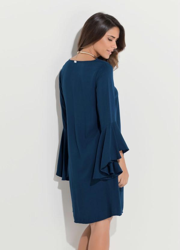 Quintess - Vestido Azul com Mangas Sino 2