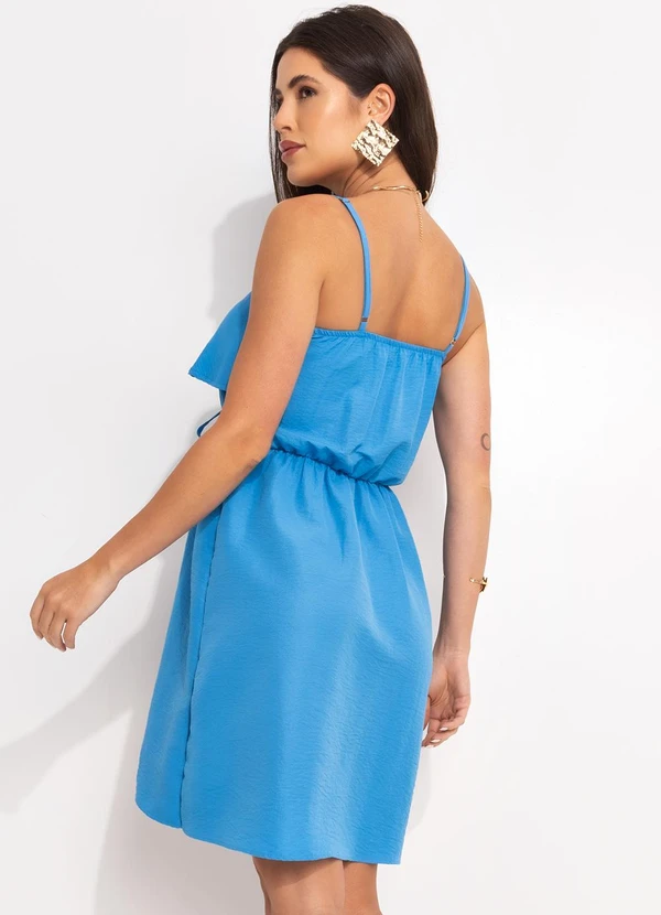 Quintess - Vestido Azul em Crepe Plano 2