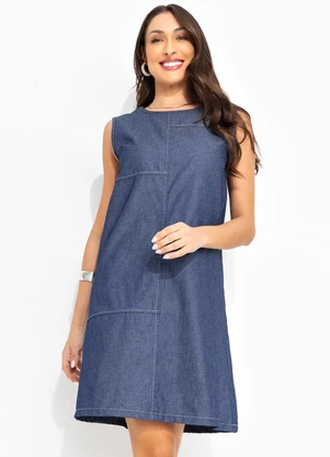 Bimini - Vestido Azul em Jeans Leve - BIMINI