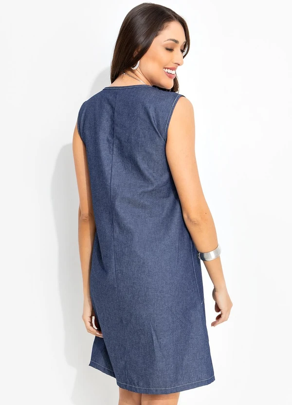 Bimini - Vestido Azul em Jeans Leve 2
