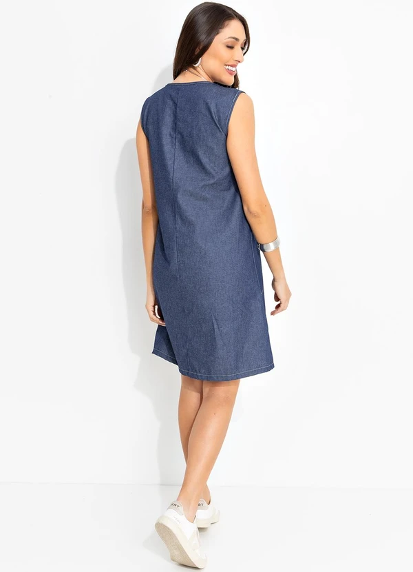 Bimini - Vestido Azul em Jeans Leve 4