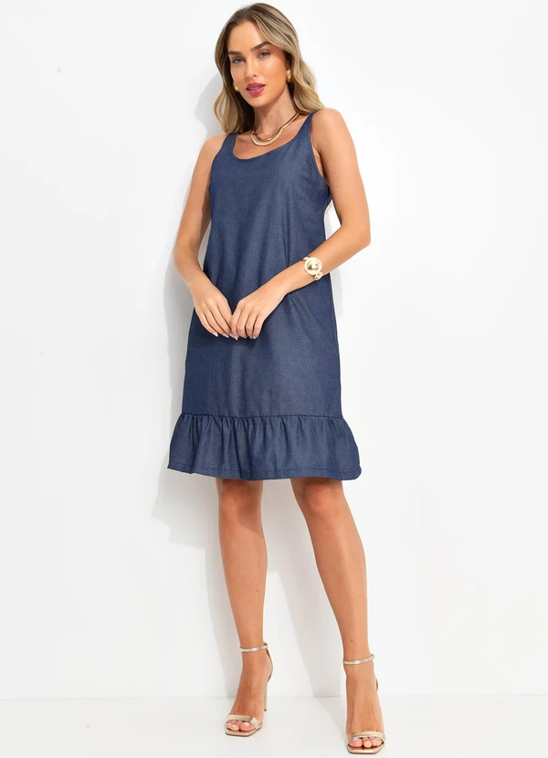 Bimini - Vestido Azul em Jeans Leve 5