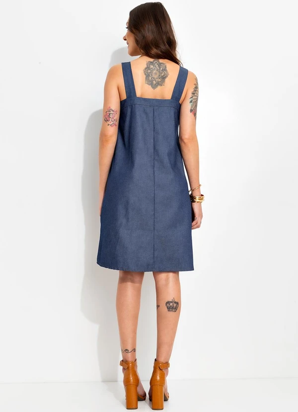 Bimini - Vestido Azul em Jeans Leve 5