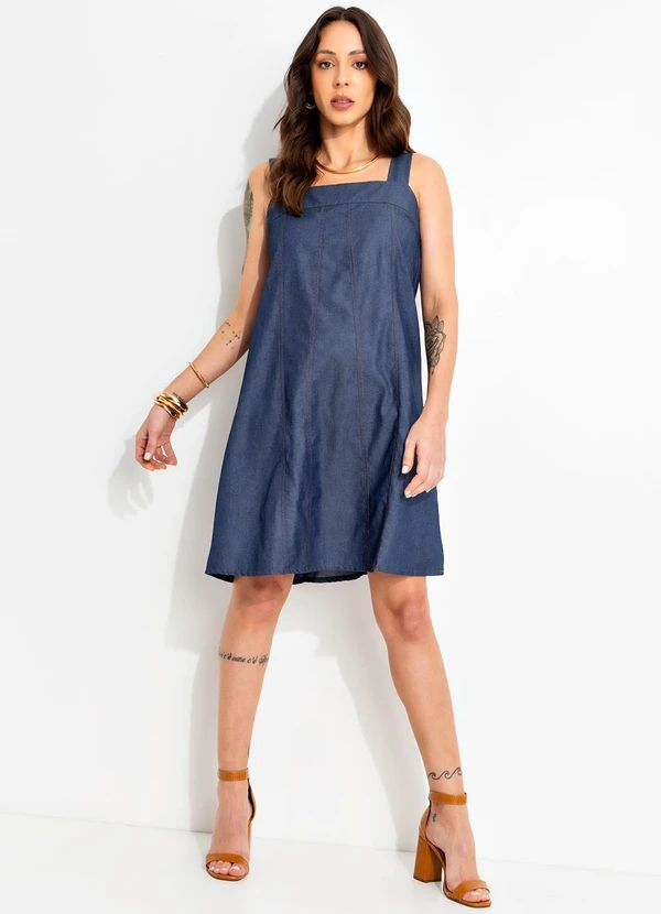 Bimini - Vestido Azul em Jeans Leve 6