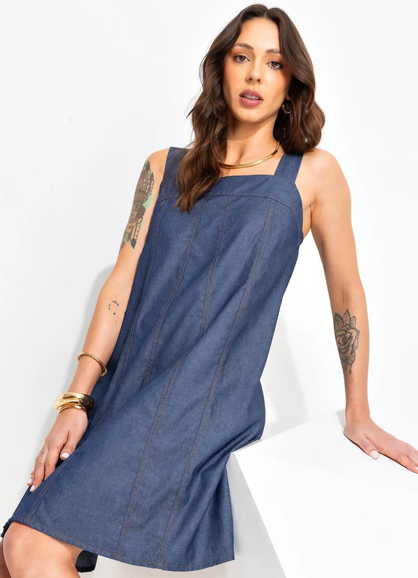 Bimini - Vestido Azul em Jeans Leve 7